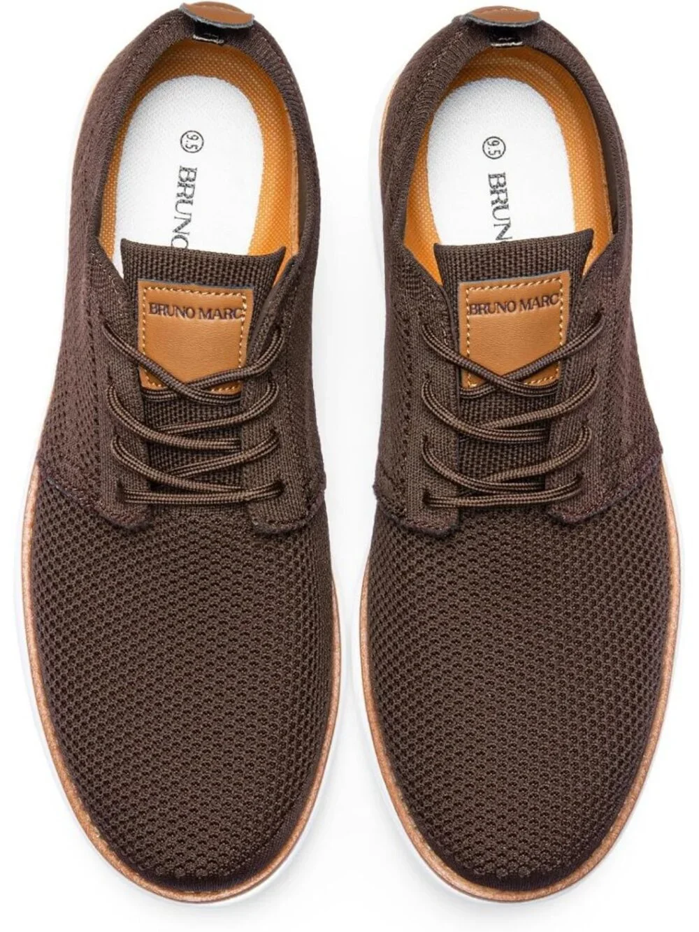 Bruno Marc Men's Brown Ethylene Vinyl Acetate Lace up Lightweight Sneakers